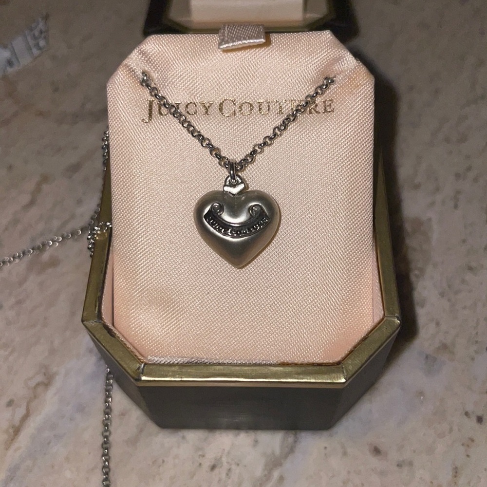 Heart shape silver necklace